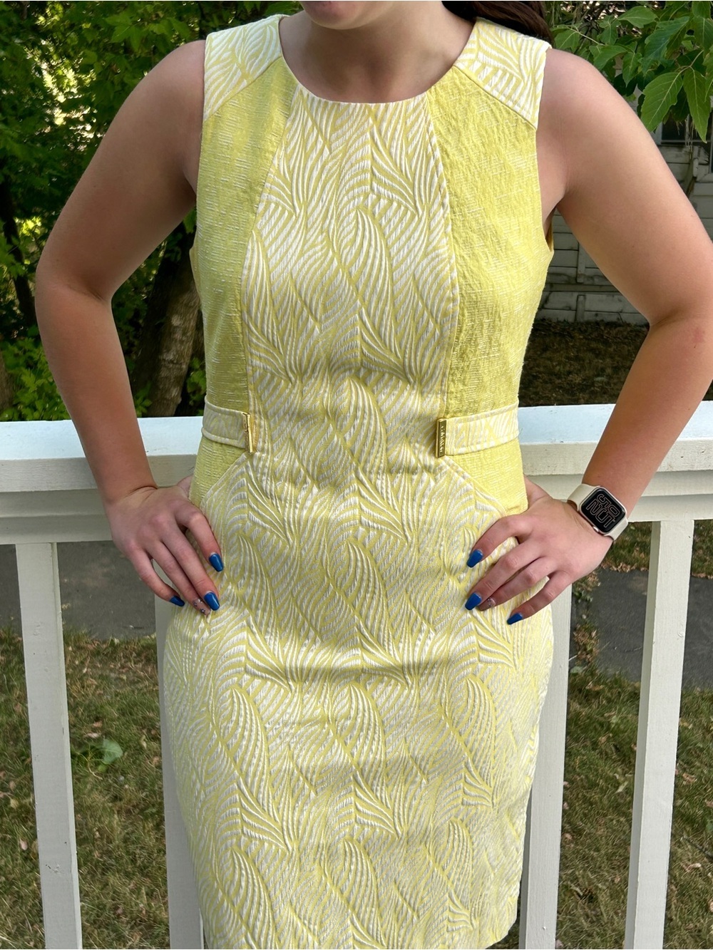 Calvin Klein textured sleeveless sheath dress Size 8 - Picture 2 of 12